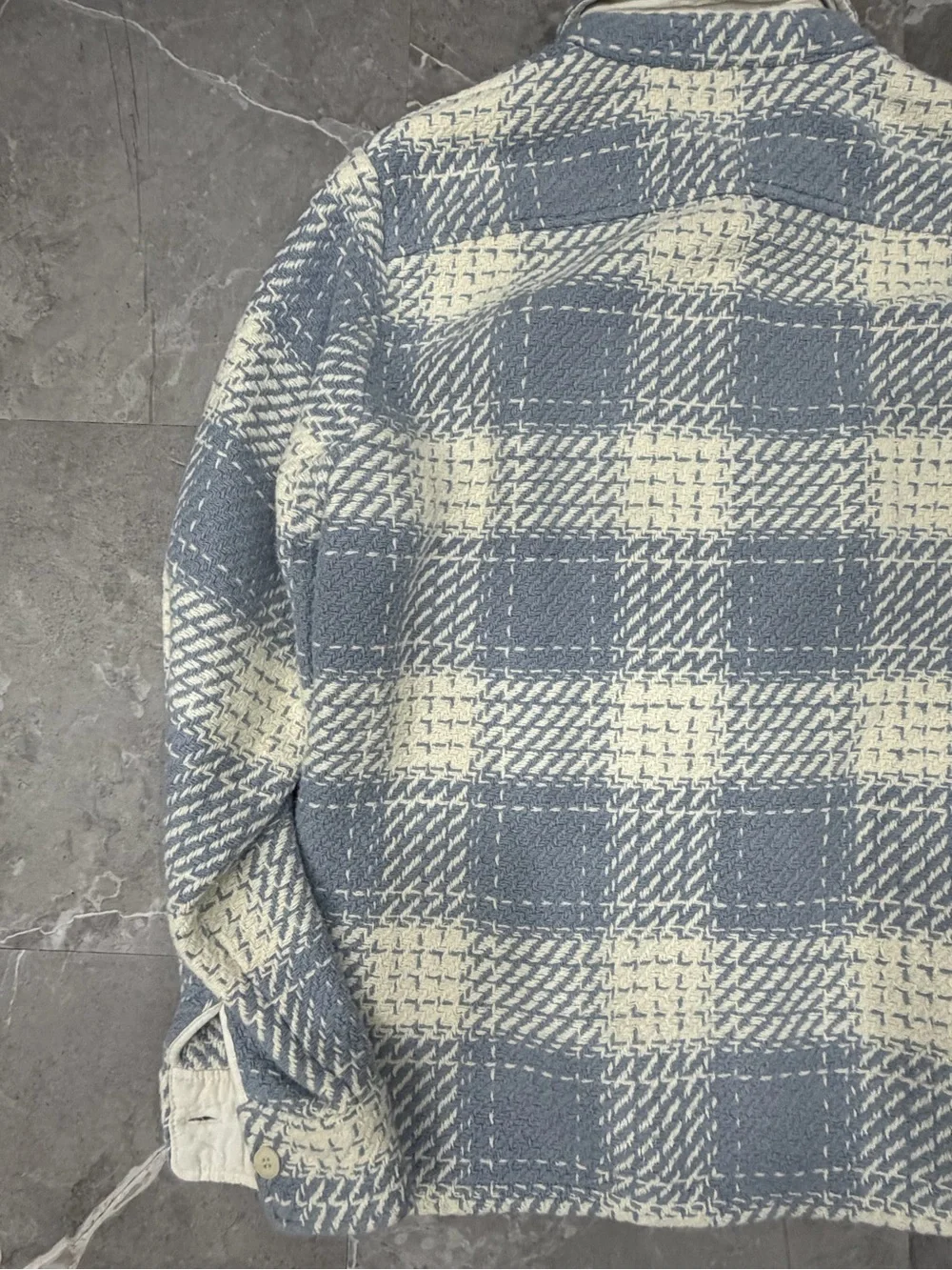 Wax London - Whiting Overshirt - Light Blue And White Plaid - Size M